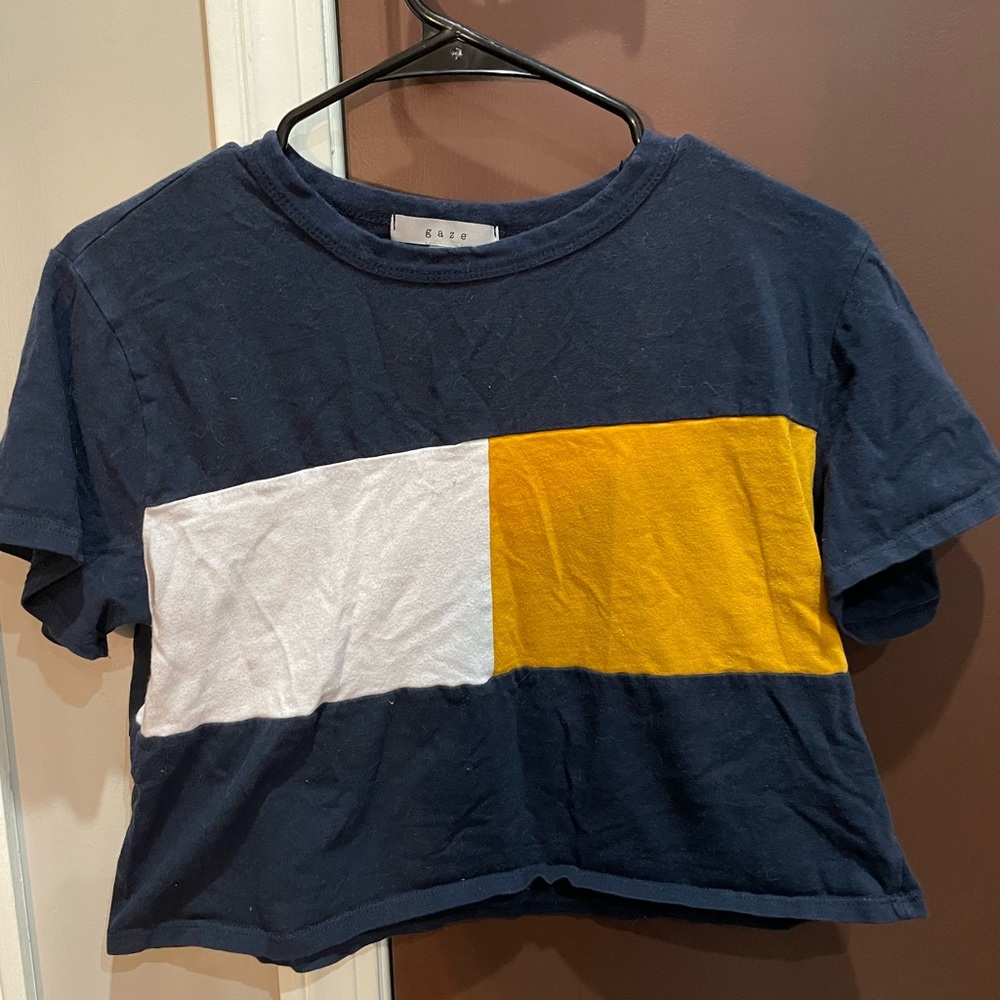 Cropped navy blue shirt!